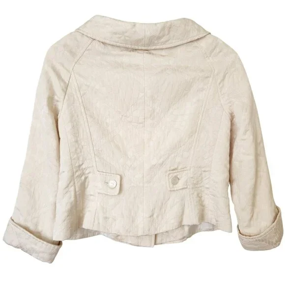 Escada Cropped Quilted Cream Jacket Blazer Vintage Rare Luxury Classic Office - Picture 2 of 16